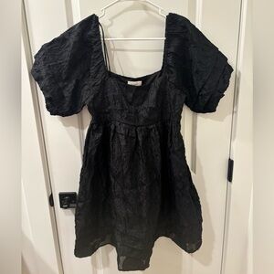 Bohme Black Puffer Sleeve Mini Dress size Small